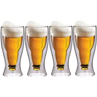 Maxxo Tazas de Cerveza de Doble Pared 4X 350 ml Vasos de Vidrio Térmico de Borosilicato Hecho a Mano con Efecto Flotante…